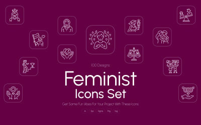 Ensemble d&amp;#39;icônes féministes modernes