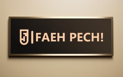Front wall name plate mockup | wall nameplate mockup
