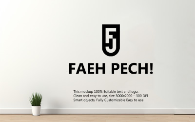 Inside wall logo mockup | wall logo mockup | wall mockup