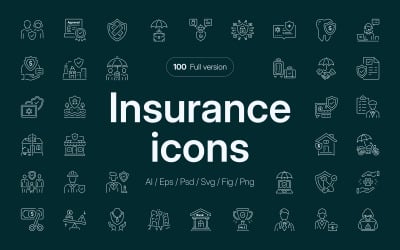 Modern Insurance Icon Set