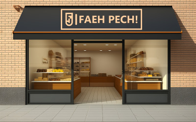 Progettazione mockup facciata panetteria | Mockup facciata negozio | Mockup panetteria