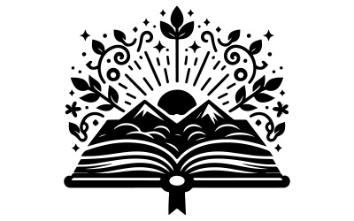 Book silhouette vector art illustration