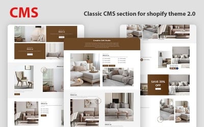 CMS - Seções Shopify multifuncionais, limpas e minimalistas