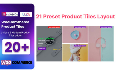Complemento de WordPress WooCommerce Product Tiles para Elementor