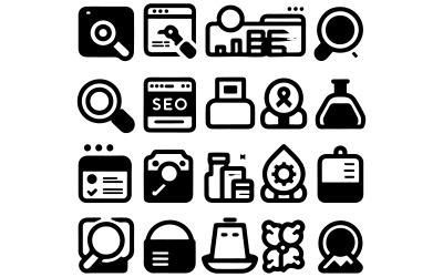 ensemble d&amp;#39;icônes SEO minimalistes