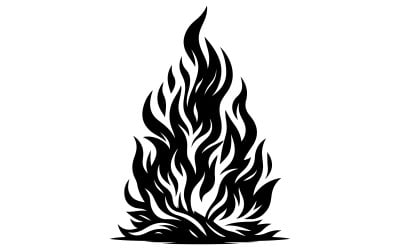 fire silhouette vector art illustration on a white background
