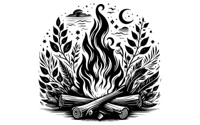 Fire silhouette vector art illustration