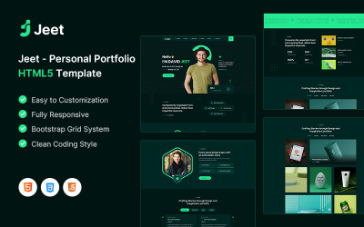 Jeet – Személyes portfólió nyitóoldalának HTML5-sablonja