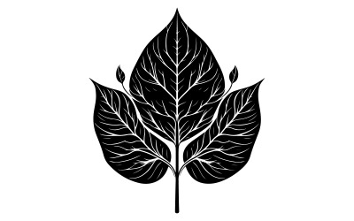 leaf silhouette vector art illustration with background