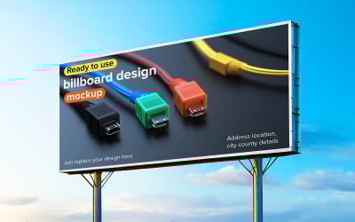 Realistyczny 3D Reklama Zewnętrzna Billboard Realistyczny Billboard Billboard Mockup Wyświetlany