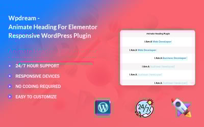 Wpdream - Animovat záhlaví pro Elementor WordPress Plugin