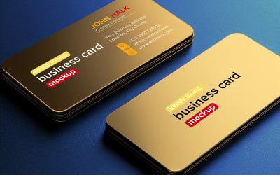 Gold Business Card Mockup for Corporate Identity