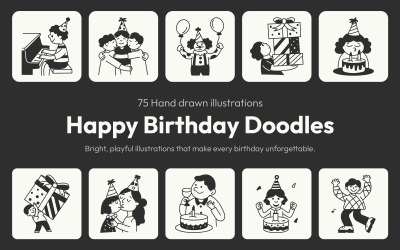 Koken en bakken Doodle-pictogrammen