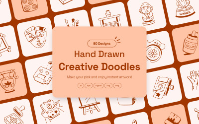 Moderna kreativa Doodles Set