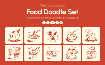 Сучасна їжа Doodles Icon Pack