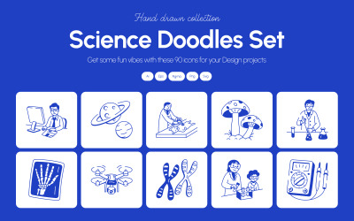 Tudomány Doodles illusztráció készlet