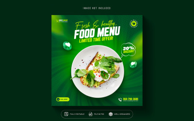Healthy Food Menu Social Media  Template