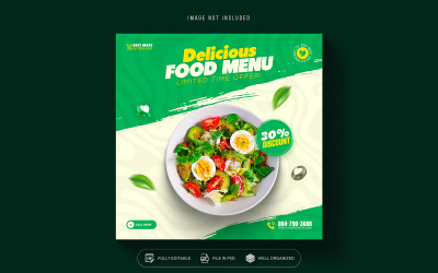 Healthy Food Menu  Social Media Template