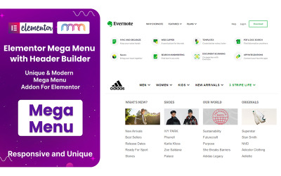 Mega Menu s Header Builderem WordPress Plugin pro Elementor
