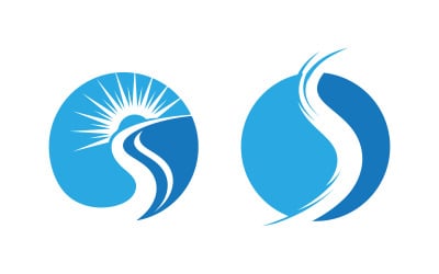Dynamic Water wave icon vector illustration design logo v.22