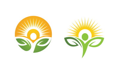 Ilustración del logotipo del personaje humano de vida sana v.168