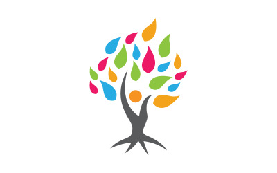 Modello di progettazione dell&amp;#39;illustrazione dell&amp;#39;icona vettoriale dell&amp;#39;albero genealogico v.1