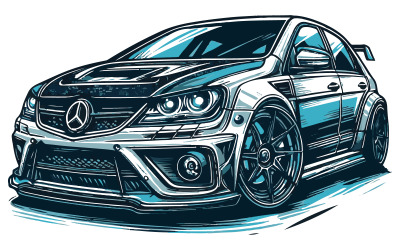 En bil vektor konst illustration med bakgrund