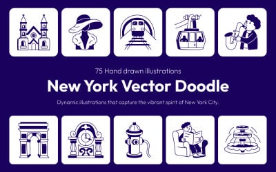 New York Vector Drawing Set
