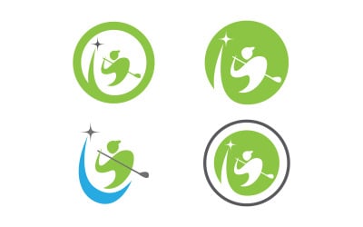 Sport Golf vektor ikon Logotypdesign illustration Mall v.7