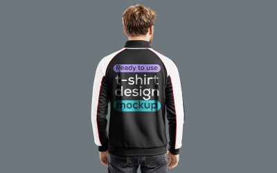 Czarny T-shirt Projekt Mockup Na Męskim T-shircie Mockup Na Tylnej Koszulce Mockup