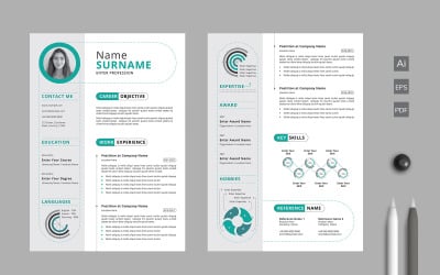 Modèle de CV infographique de deux pages