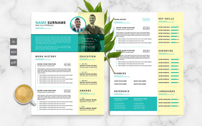 Two Page Minimalist Resume / CV Template