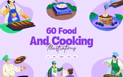 Cooking and Food Illustration Set