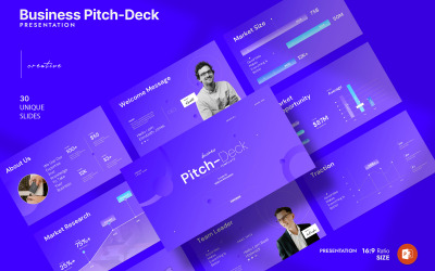 Modèle de présentation de pitch deck commercial 2025
