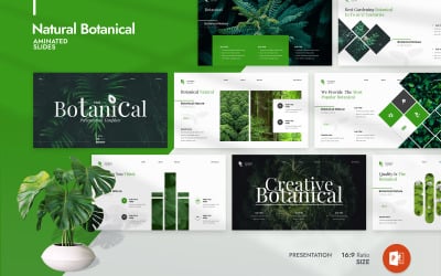 Plantilla de presentación botánica natural
