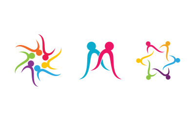 Community and adoption care network and social icon illustration v.4