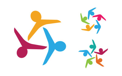 Community and adoption care network and social icon illustration v.5