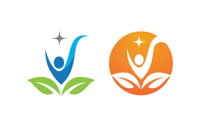 Healthy life Human character logo sign illustration v.179