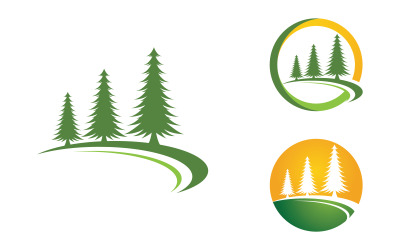 Modèle de conception d&amp;#39;illustration vectorielle de logo d&amp;#39;icône de cèdre v.4