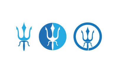 Modèle de conception de logo d&amp;#39;icône d&amp;#39;illustration vectorielle d&amp;#39;armure de trident v.20