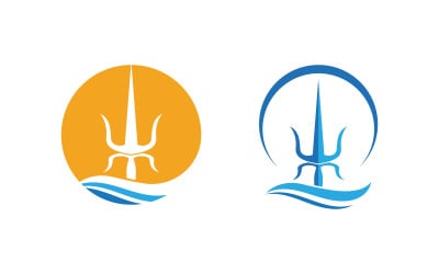 Trident Armor Vector illustration Icon Logo Template design v.21