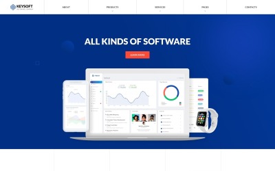 Keysoft - Modello di sito Web HTML multipagina creativo di società di software