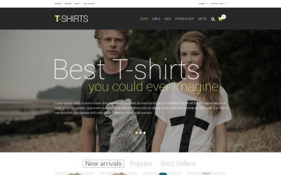 Modello PrestaShop Responsive #51239 "Negozio di Magliette"