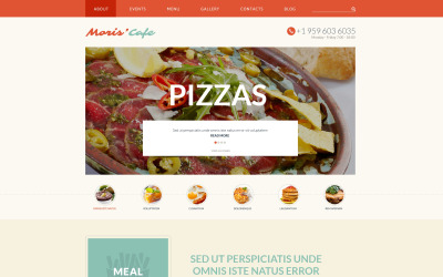 Modelo de site responsivo de restaurante italiano