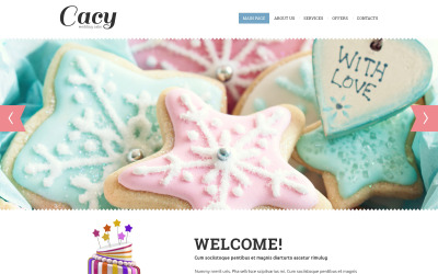 Plantilla Web Responsive para Sitio de Pasteles de boda #51267