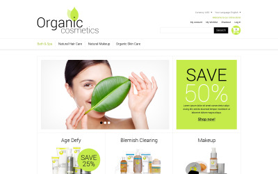 Template Magento Responsive #51289 "Organic Cosmetics Magento Theme"