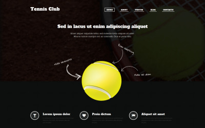 "Tennis Responsive WordPress Theme" Responsive WordPress thema №51294