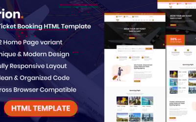 Arion - Plantilla HTML para reservar billetes de avión