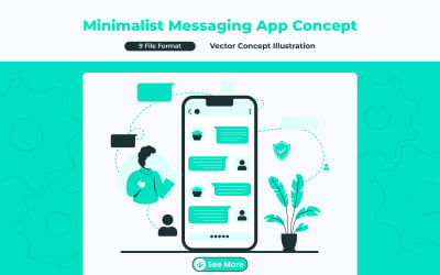 Concepto de diseño de aplicación de mensajería minimalista