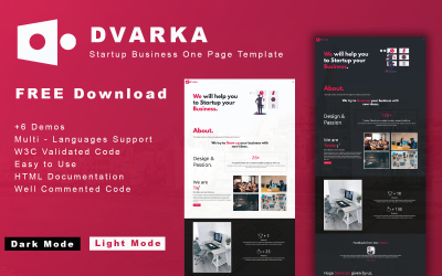 Dvarka - 免费创业公司单页模板